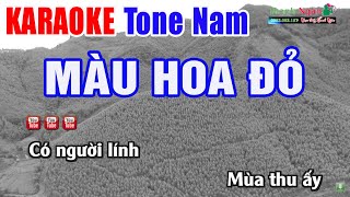 Màu Hoa Đỏ Karaoke Tone Nam Phối Chuẩn  Nhạc Sống Thanh Ngân [upl. by Bradan378]