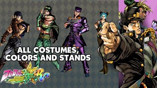 All Costumes Color Stands  Jojos Bizarre Adventure AllStar Battle R [upl. by Zumwalt874]