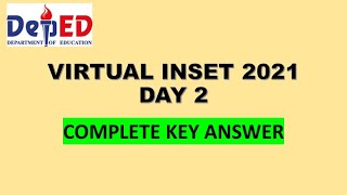 DEPED INSET DAY 2  COMPLETE QUIZZES WITH ANSWERS [upl. by Spiegel279]