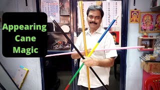 Appearing Cane From Silk Magic  Wand for Professional Magician  Multi Color cane [upl. by Anaeirb]