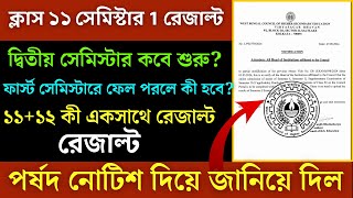 Class 11 First Semester 2024 Result কবে Class 11 Semester 1 Result  Class 11 2nd Semester Update [upl. by Zednanreh891]