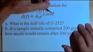 Exponential Decay Problem 143561b [upl. by Kerianne654]