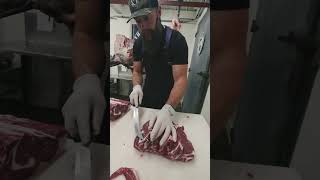 Cleaning the meat between Tomahawk Steaks 🔪 shorts [upl. by Innavoeg]