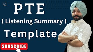 PTE listening template SST summarize spoken text 2024  Gurwinder sir [upl. by Eekorehc]