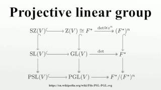 Projective linear group [upl. by Reema573]