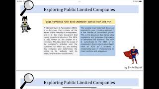 Legal Formalities of Limited Company As Level Business  MOA  AOA [upl. by Ettenhoj]