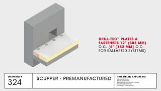 Scupper  Premanufactured Detail  TPO Commercial Roofing  GAF Drawing 324 [upl. by Iredale]