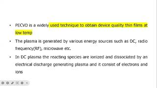 Plasma enhanced CVD PECVDCHEM407Preparation method of nano materialbSc IV [upl. by Eylatan]