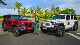 Mahindra Thar Roxx VS Jeep Wrangler  Full Comparison [upl. by Joye]