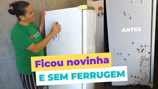 SALVEI A GELADEIRA ENFERRUJADA 🤩 veja como pintar a geladeira em casa  Coisas Fáceis [upl. by Icul]