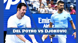 Djokovic and Del Potro practice together at US Open 2024 [upl. by Balliett]