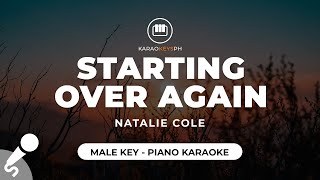 Starting Over Again  Natalie Cole Male Key  Piano Karaoke [upl. by Ahsenahs176]