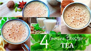 Immune Booster Tea Recipes  4 Healthy Tea Recipes using Milk  Every day Tea Recipes [upl. by Acissaj]