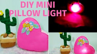 Cara membuat bantal mini menyala dari kain flanel DIY mini pillow light  mini bantal peluk [upl. by Poppy]