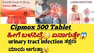 Cipmox 500 Tablet information in kannadaUsesside effectssafety Advice urinaryinfectioninfection [upl. by Rimola62]