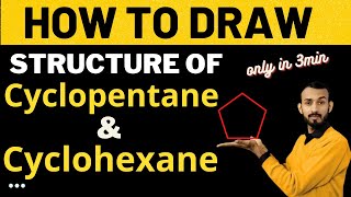 How to draw structure of cyclopentane and cyclohexane class 10 [upl. by Tugman]