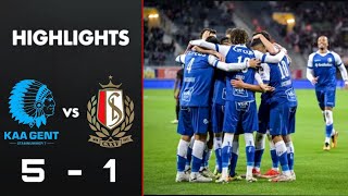 KAA Gent vs Standard de Liège 51 Highlights  La Gantoise  Standard  Jupiler Pro League 2024 [upl. by Yahsram462]