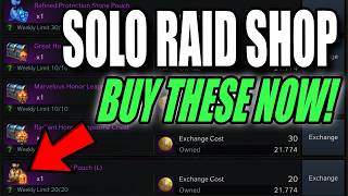 Prioritize These Items in the Solo Raid Shop [upl. by Ajiak]