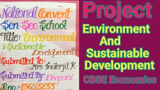 Project on Environment and sustainable development class12 economics cbse projectfile [upl. by Llenra]