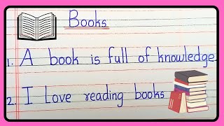 Book essay5Lines On Book  Essay On Books In English  Easy Sentences About Book [upl. by Anikal]