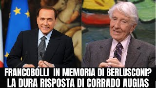 LA DURA RISPOSTA DI CORRADO AUGIAS SUI FRANCOBOLLI IN MEMORIA DI BERLUSCONI [upl. by Barthel873]