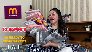 HUGE Meesho Ready To Wear Saree Haul Video❤️ [upl. by Almeida]