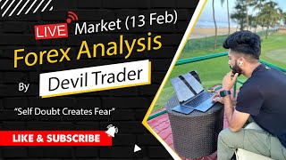 Live 13 Feb  Post Trade Forex Analysis  Devil Trader [upl. by Anitsrhc]