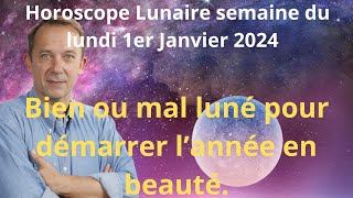 Astrologie Horoscope lunaire semaine du lundi 1er janvier 2024 [upl. by Joleen]