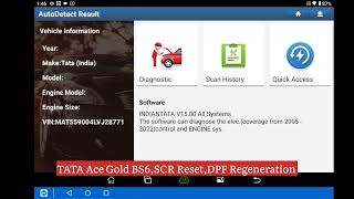 Tata Ace Gold BS6 SCR Reset and DPF Regeneration by Launch Scanner launchindia carscanner [upl. by Egin]