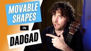 Movable Chord Shapes In DADGAD  Compared To Standard Guitar Tuning [upl. by Ellesor]