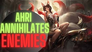 AHRI MID big CARRY easy win League of Legends [upl. by Nylidam941]