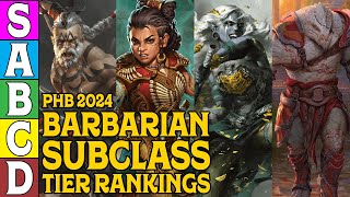 Barbarian Subclass Tier Ranking for DampD 5e 2024 [upl. by Ramled785]