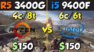 Ryzen 5 3400G vs i5 9400F [upl. by Nosnorb968]