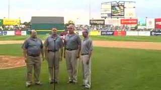 Lincoln Continentals sing National Anthem at Pawsox Game [upl. by Ibmab]