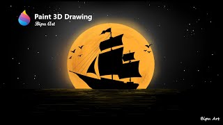 How to Draw  in computer Paint 3D tutorial  Paint 3D  paint in computer  scenery drawing [upl. by Omixam]