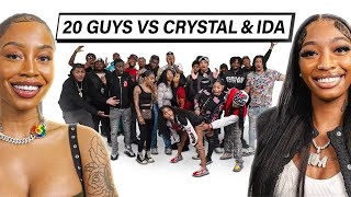 20 GUYS VS 2 INFLUENCERS ITSREALLYCRYSTAL amp POSTIVEIDA [upl. by Aelaza]