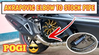 INSTALLING AKRAPOVIC ELBOW TO STOCK PIPE OF HONDA CLICK 125i  150i PIPE MODIFICATION [upl. by Nivlad]