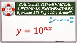 DERIVADAS EXPONENCIALES  BASE a  EJERCICIO 17 [upl. by Nivlek]