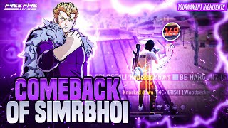 COMEBACK OF SIMRBHOI 🚀 Tournament highlights ff max [upl. by Klug129]