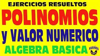 Polinomios y sus grados  valor numerico ejercicios resueltos de álgebra [upl. by Inger]