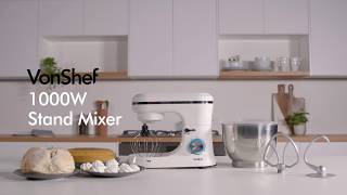 VonShef 1000W White Stand Mixer [upl. by Yrol]