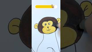 How to draw a monkey easy step by step for kids🐒 [upl. by Ralleigh]