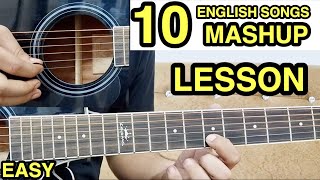 10 English Songs Guitar Lesson with TABS amp Chords by FUXiNO  Easy Guitar Songs Mashup for Beginners [upl. by Leigha868]