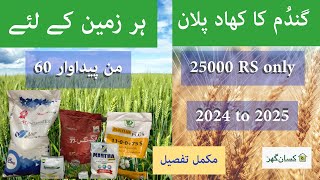 Only in 25000RS New Complete wheat crop fertilizer plan 2024 to 2025 for 60 Mann average yield price [upl. by Darelle]