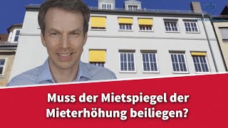 Muss der Mietspiegel bei der Mieterhöhung beigelegt werden  Rechtsanwalt Dr Achim Zimmermann [upl. by Manya]