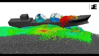 LNG tanker in wave  SPH method [upl. by Atteuqnas]