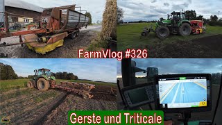 Farmvlog 326 noch ein Mähladewagen  Gerste und Ttriticale säen [upl. by Bethesde417]