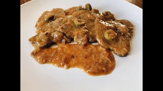 Filetes de ternera en salsa con aceitunas  ¡A mojar pan [upl. by Einuj]