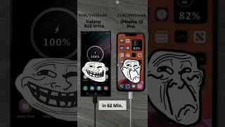 Samsung S22 Ultra Vs iPhone 13 pro max battery charger Test Viral shorts video [upl. by Kathryne]