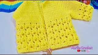 Chambrita para bebe tejida a crochet Punto Fantasia MUY FACIL [upl. by Ahsienroc]